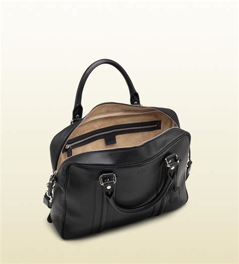 gucci briefcase black leather|Gucci portfolio briefcase.